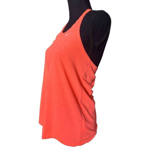 Nike Dri Fit Womens T-back Tank Top Bright Orange White Nike Logo Sz Small - Picture 3 of 7